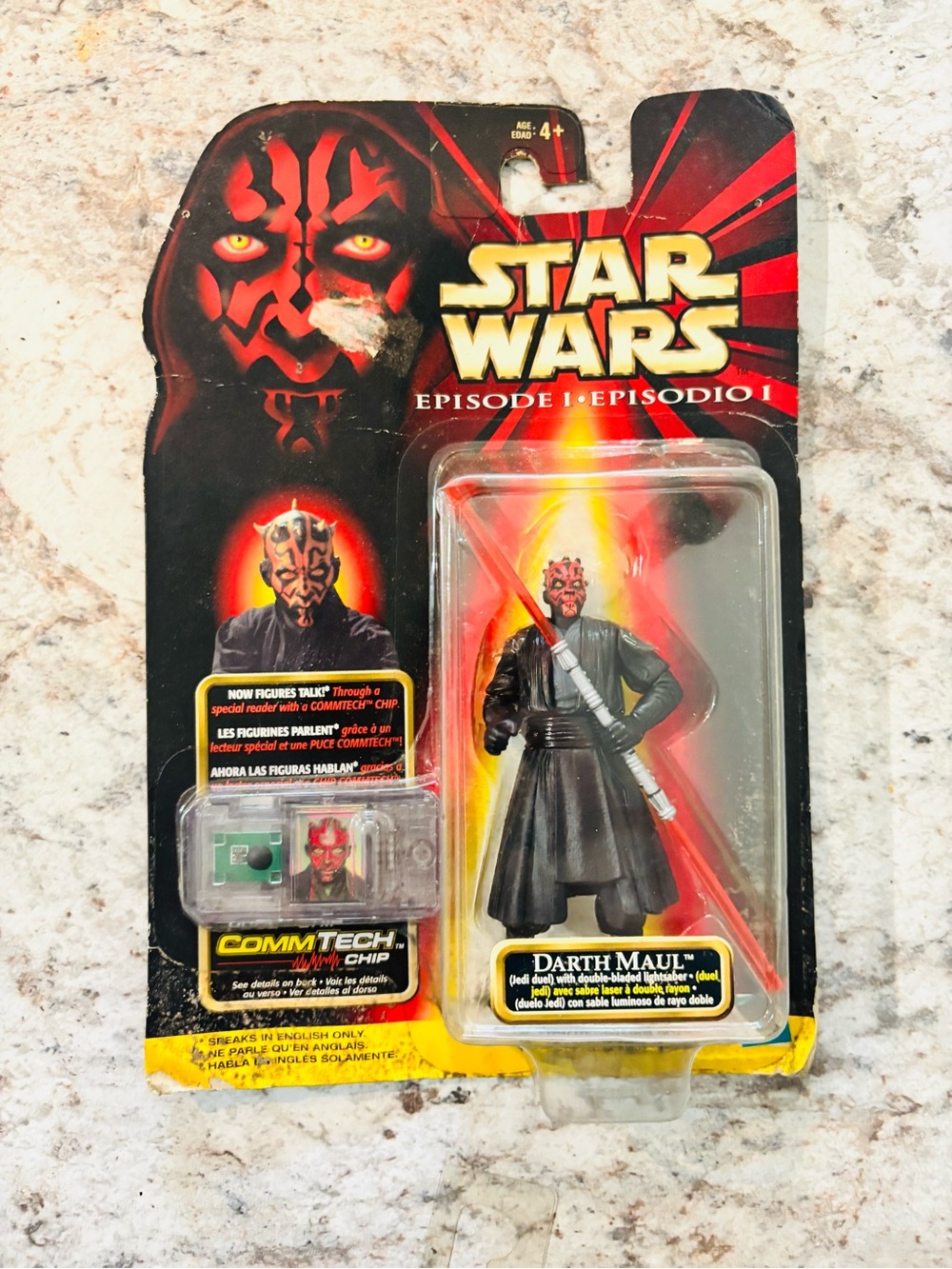 Vintage 1999 Star Wars Episode I Darth Maul Jedi Duel CommTech Figure Sealed
